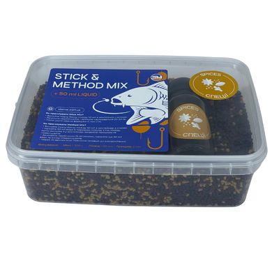Прикормка Method & Stick Mix, 500g + 50ml Liquid Спеції