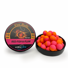 Crazy Carp Red Fish & Plum Pop-ups (червона риба та слива) - прикормка для рибалки, 8 мм