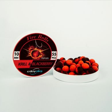Crazy Carp Krill & Blackberry Pop-ups (кріль і чорні ягоди) - прикормка для рибалки, 10мм