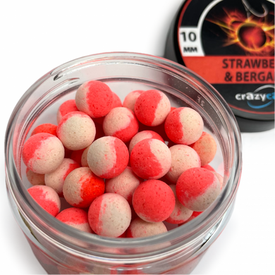 Crazy Carp Strawberry Cream & Bergamot Pop-ups (клубника джем и бергамот) - прикормка для рыбалки, 10мм