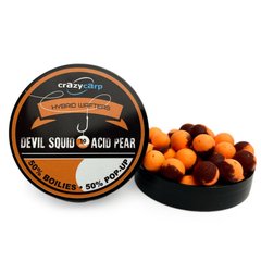 Crazy Carp Devil Squid & Acid Pear Hybrid Wafters (дьявольский кальмар и кислая груша) – прикормка для рыбалки, 10 мм