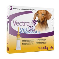 Капли Вектра 3D для собак весом 1,5-4кг от блох и клещей, 3шт*0,8 мл