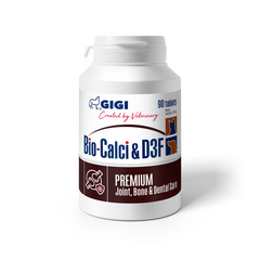Вітаміни GIGI БІО Кальцій для здоров'я кісток собак та котів з кальцієм, фосфором, 90 таблеток