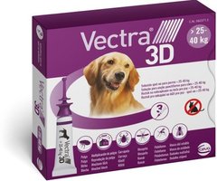 Капли Вектра 3D для собак весом 25-40кг от блох и клещей, 3шт * 4.7мл