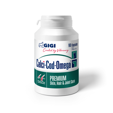 Вітаміни GIGI Кальцій Код Омега - відновлення кісток і хрящів для собак та котів, 90 капсул