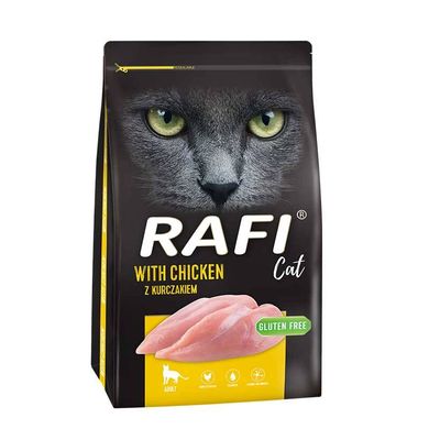 Сухой корм для взрослых кошек RAFI Cat с курицей, 7 кг