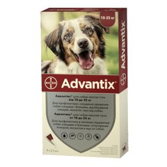 Капли Bayer Адвантикс для собак 10-25кг от блох и клещей, 4тюб. / уп.