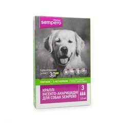 Протипаразитарні краплі Sempero на холку для собак 10-25 кг, 1 мл (3 піпетки)
