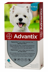 Капли Bayer Адвантикс для собак 4-10кг от блох и клещей, 4тюб. / Уп.