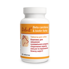 Долвит Бета-каротин + Биотин форте (1т / 20кг), 90 таблеток для собак