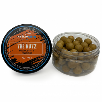 Crazy Carp The Nutz Hookbaits (горіх) насадочні варені бойли - прикормка для рибалки, 15 мм