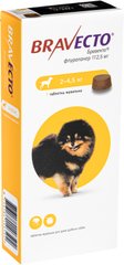 Жевательные таблетки Бравекто для собак весом 2-4,5 кг от блох и клещей, 112,5 мг