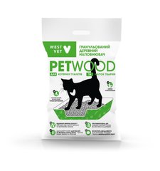 Гранулированный древесный наполнитель для кошачьих туалетов и клеток животных “PETWOOD”