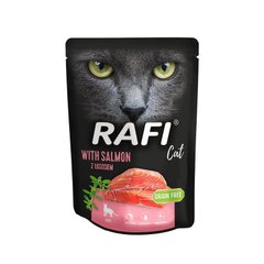 Влажный корм для взрослых кошек Dolina Noteci RAFI cat пауч с лососем, 300 г