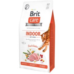 Сухий корм Brit Care Cat GF Indoor Anti-stress для кішок, що живуть в приміщенні, з м'ясом курки, 7 кг