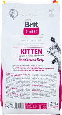 Сухой корм Brit Care Cat GF Kitten HGrowth & Development для котят с курицей и индейкой, 7 кг