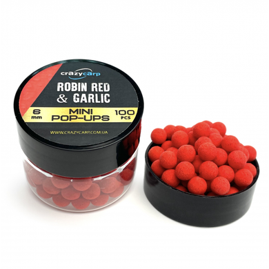 Crazy Carp Robin Red & Garlic Pop-ups (робін ред та часник) - прикормка для рибалки, 6мм