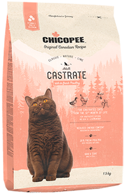Chicopee CNL Cat Adult Castrate корм стерилизованных кошек с чувствительным пищеварением, 15 кг